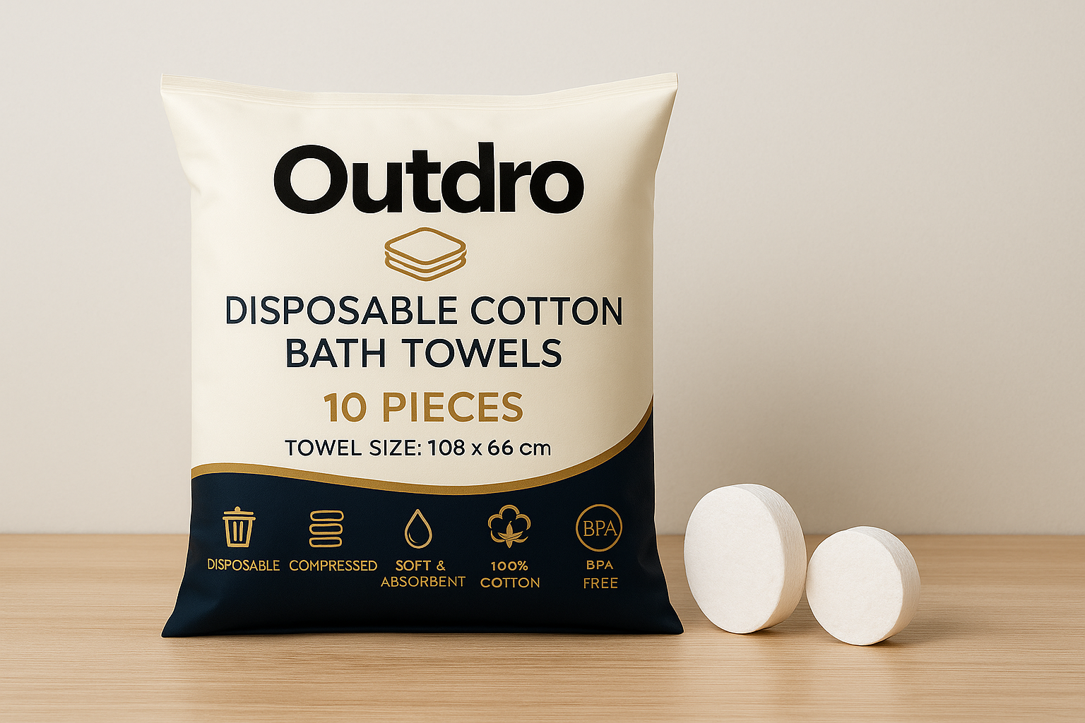 Compressed Tablet Towels – 100% Pure Cotton | Ultra-Portable, Biodegradable, Super Absorbent Travel Towels (Set of 10)