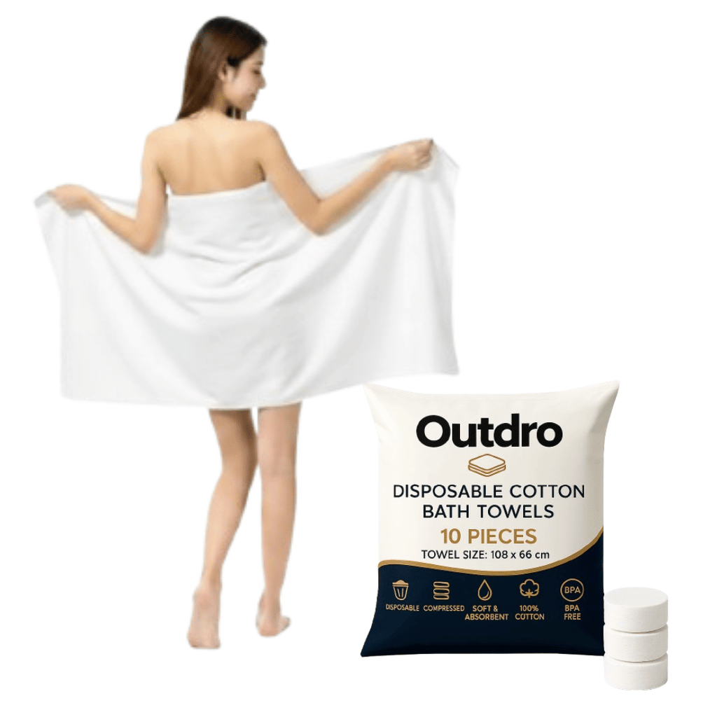 Compressed Tablet Towels – 100% Pure Cotton | Ultra-Portable, Biodegradable, Super Absorbent Travel Towels (Set of 10)